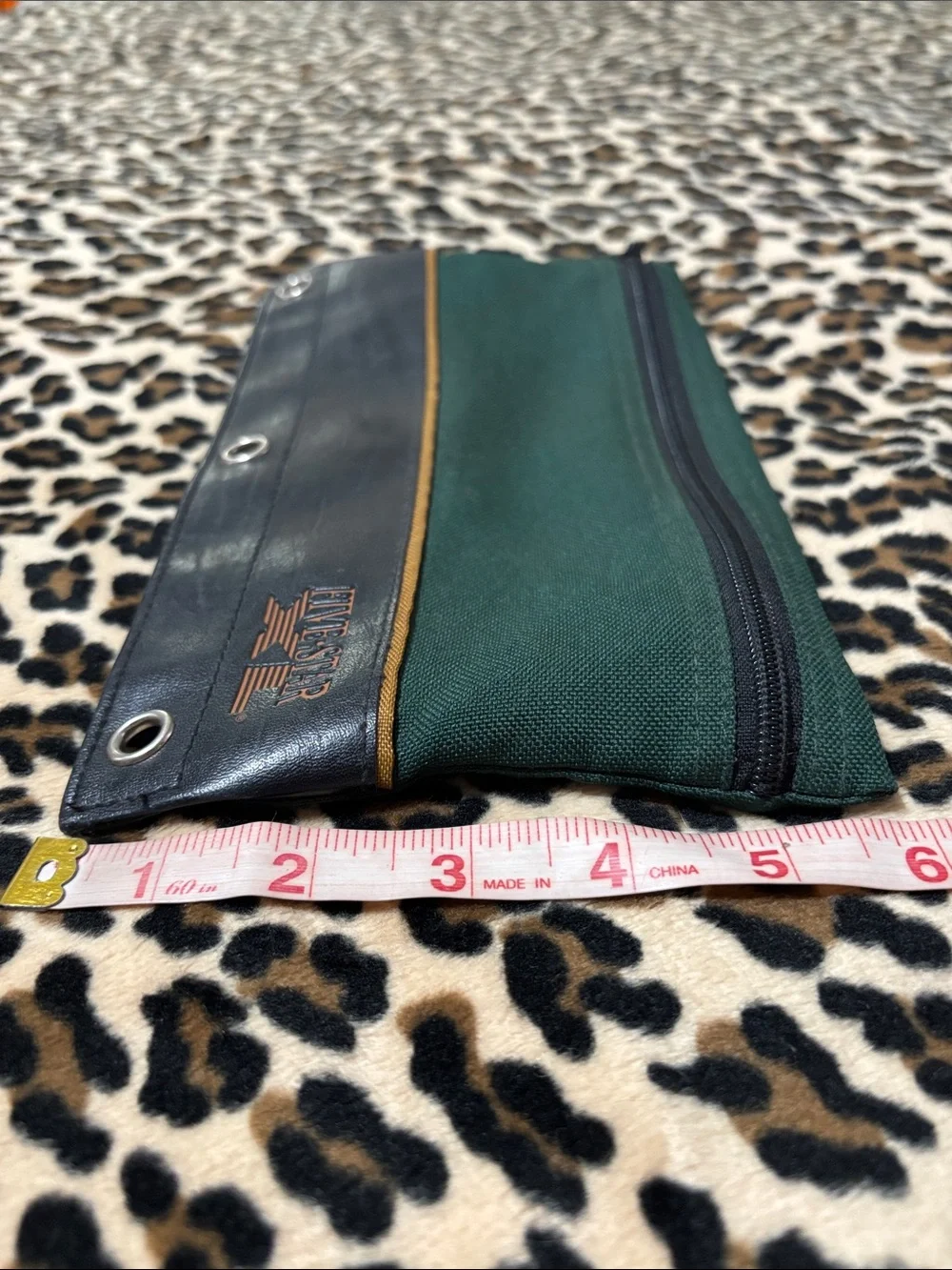 90s Vintage Mead Five-Star XL Pencil Pouch ✏️ Organizer Bag School Hunter Green